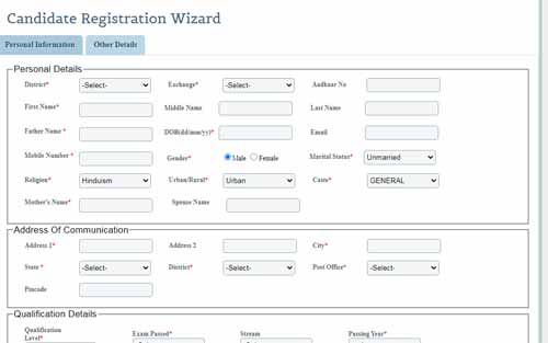 Candidate Registration Wizard