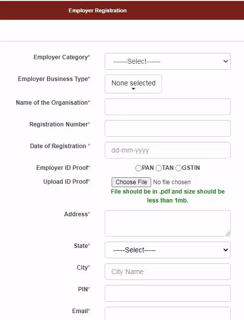 Employer Registration
