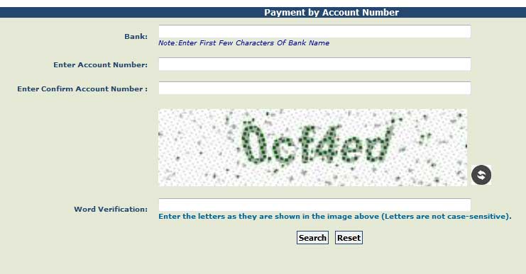 Payment by Account Number