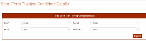 Short Term Training Candidate Details