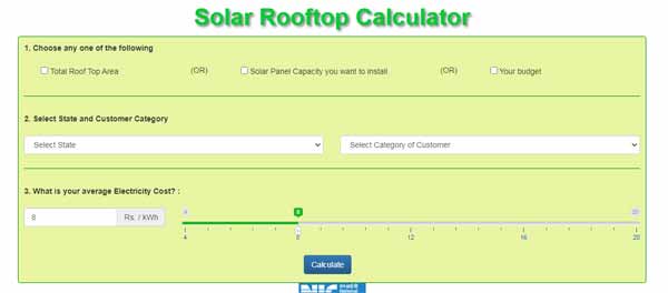 Solar Rooftop Calculator