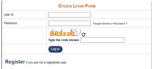 Citizen Login Form