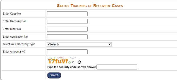 Status Tracking of Recovery Cases