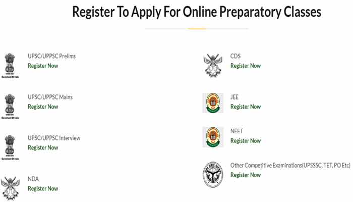 Register To Apply For Online Preparatory Classes, उत्तर प्रदेश मुख्यमंत्री अभ्युदय योजना