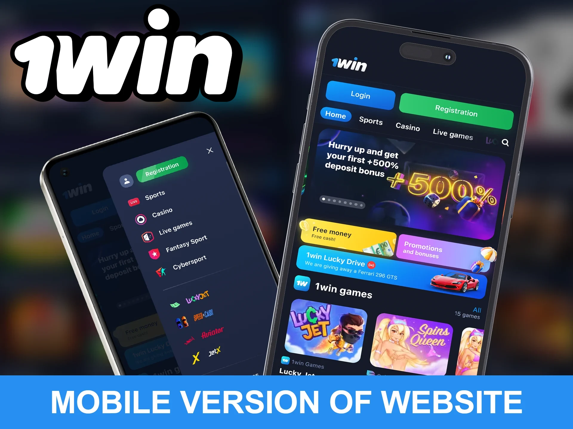 The mobile version of the 1win website is available on iOS and Android devices.