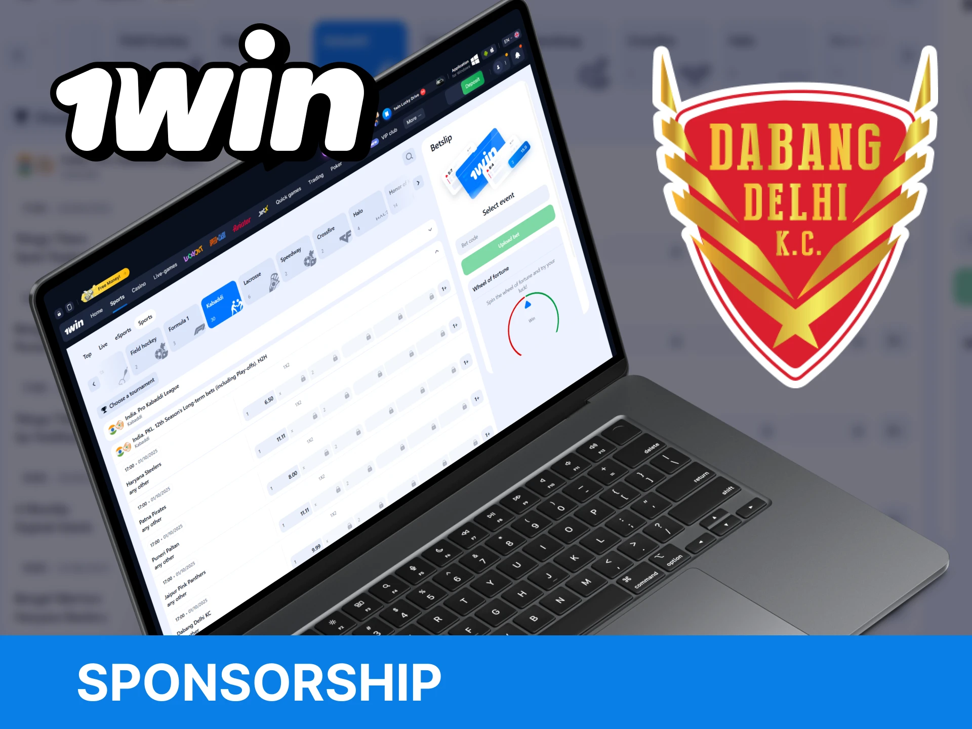 1win has become a partner of the Dabang Delhi kabaddi team.